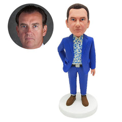 custom bobblehead figure male manager with one hand in pocket