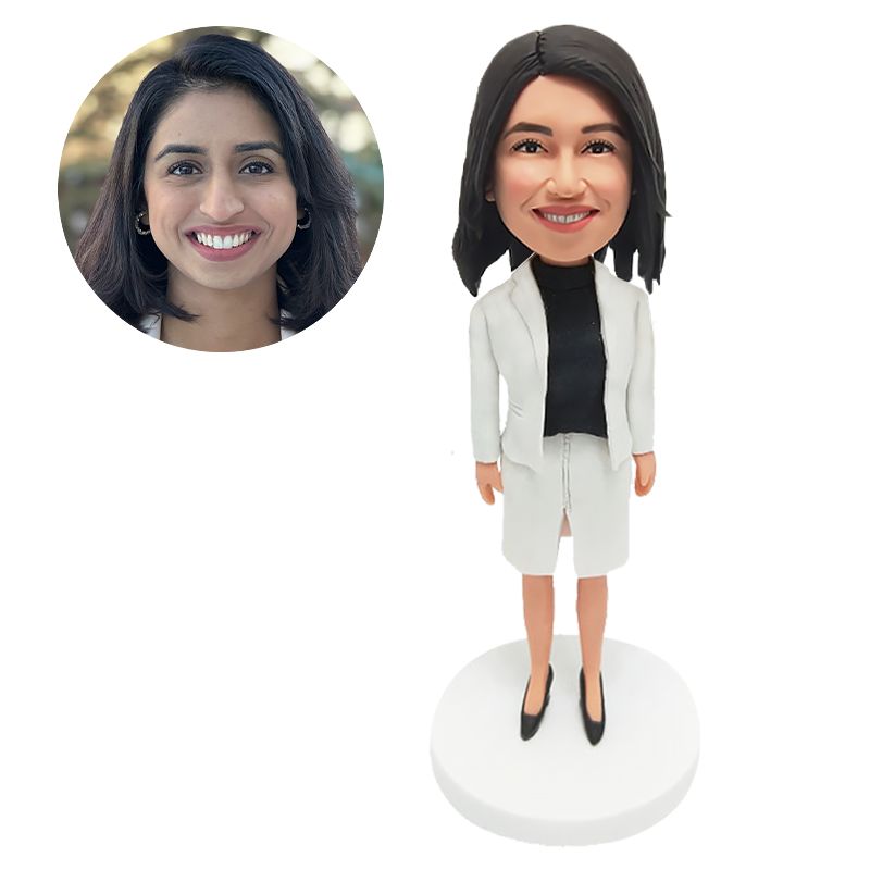 customised bobble head figure business woman boss colleague office lady professional woman