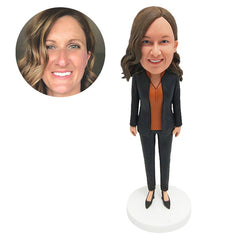 custom made bobble head figure female boss colleague