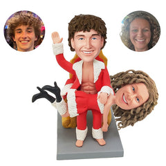 custom made bobble heads figures funny christmas couple the woman is on the lap