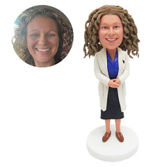 custom bobblehead figure scrubs female doctor