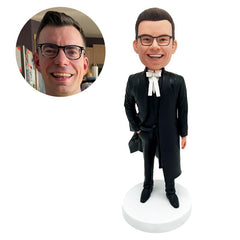 customized bobblehead figure lawyer with one hand in pocket