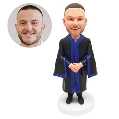 custom bobblehead male councillor judge in black gown