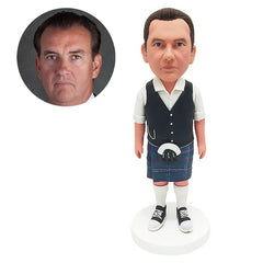 custom bobble head figure casual man in kilt