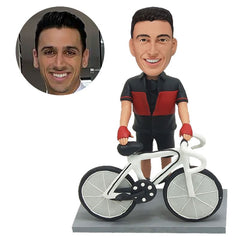 custom bobblehead figure cyclist with a bicycle