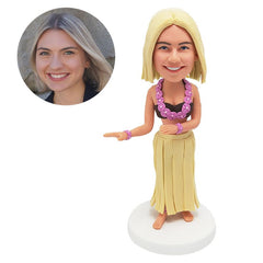 customized dancing bobblehead figure pretty lady hula dancer