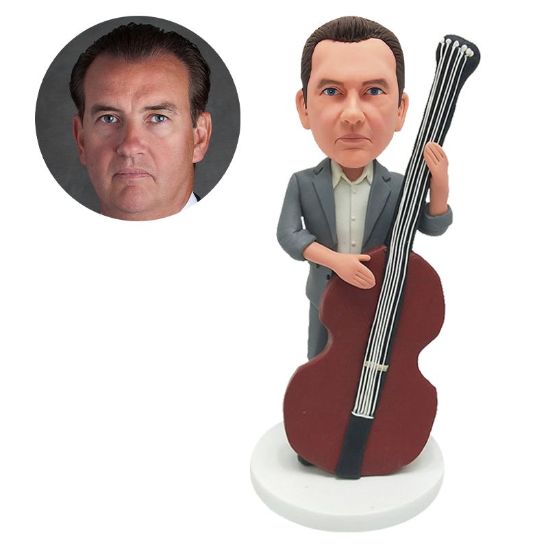 custom made bobble head figure cellist with a cello