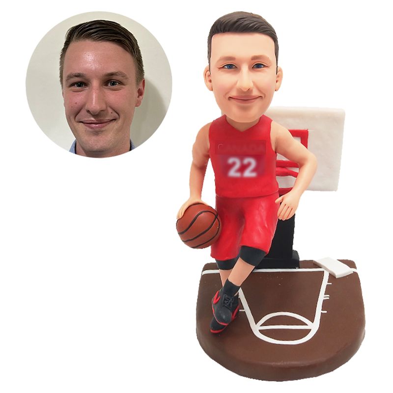 customised bobble head figure basketball player offensive rebound