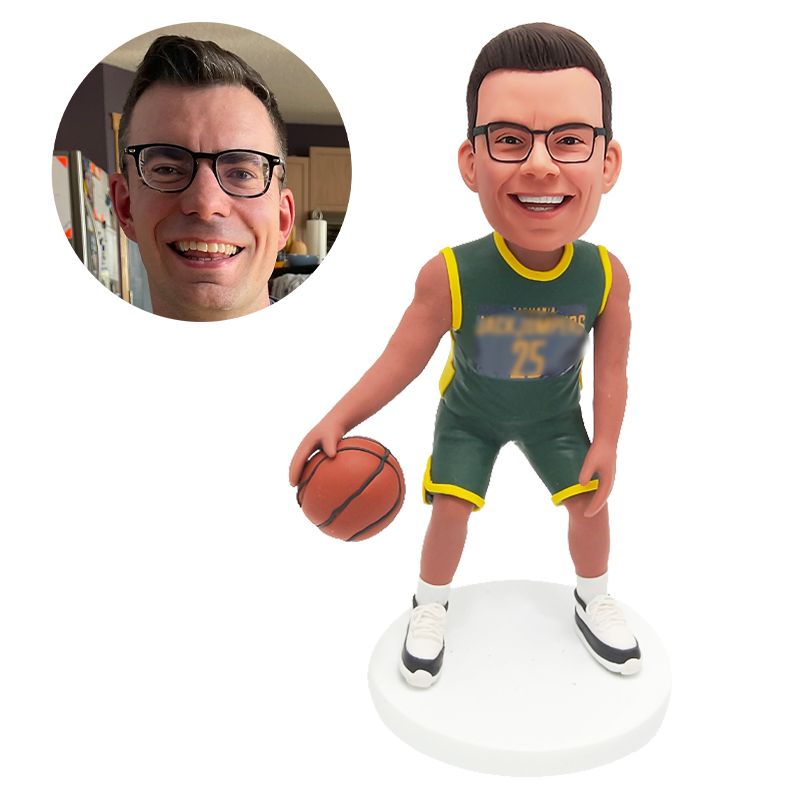 custom made bobblehead figure basketball lover holding a basketball