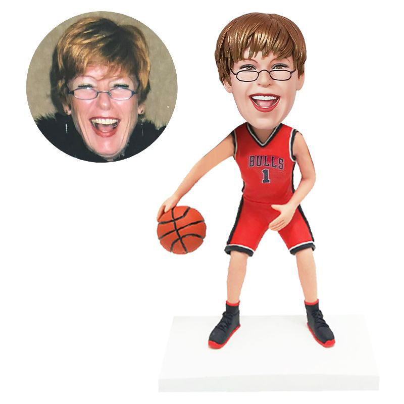 custom bobble head figure female player dribbler