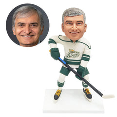 custom bobblehead figure hockey player left handed shooting