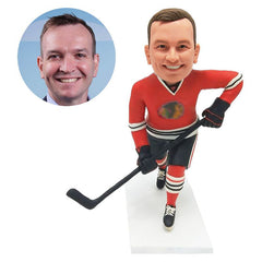 custom bobble head figure male right handed shooting hockey player