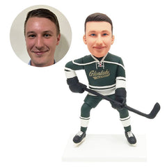 customized bobblehead figure hockey player left handed shooting