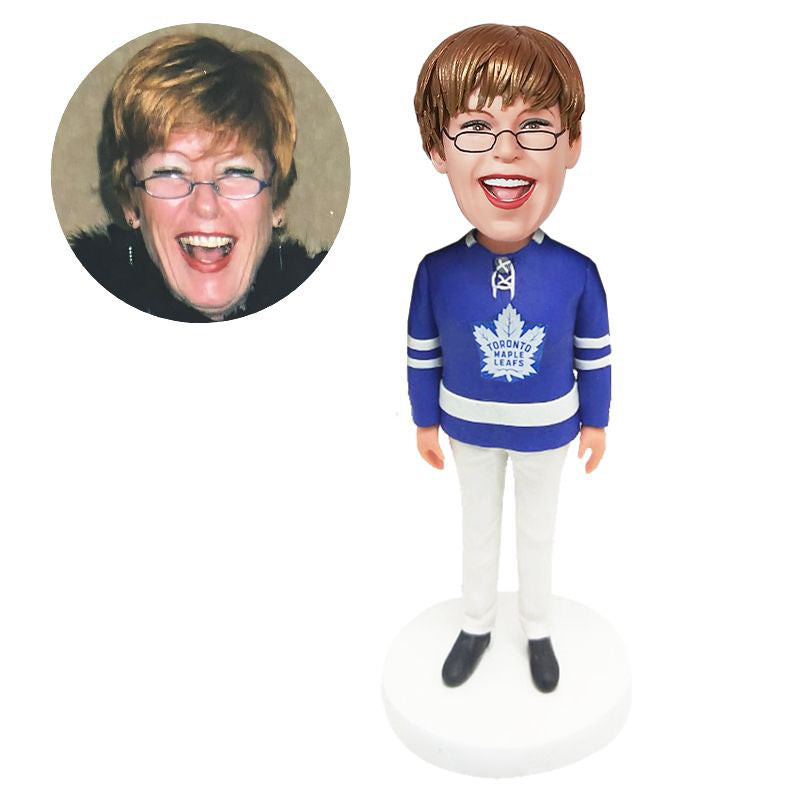 custom made bobble head figure female hockey fans