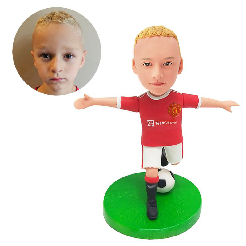 customized bobblehead figure soccer kid manchester united fan