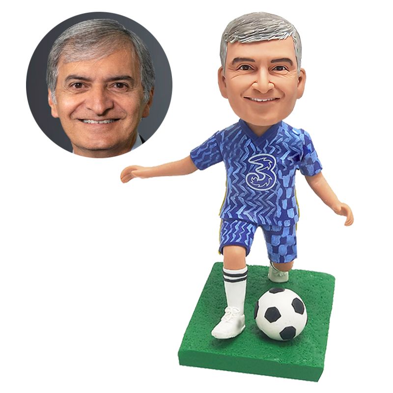 customised bobblehead figure male soccer player chelsea fan