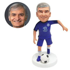 custom bobble head figure male soccer player chelsea fan