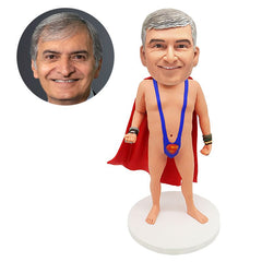 customised bobblehead mankini man wear a cape