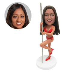 customized bobblehead figure sexy lady pole dancing