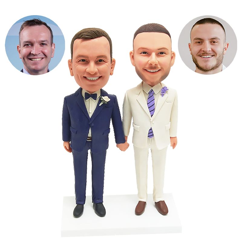 custom bobble heads figures samesex wedding