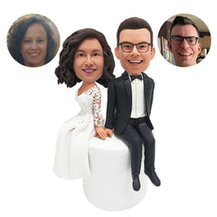 customized bobbleheads figures wedding cake topper